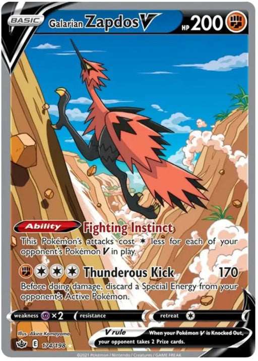 Galarian Zapdos V (174/198) [Sword & Shield: Chilling Reign] - Pokemon Single