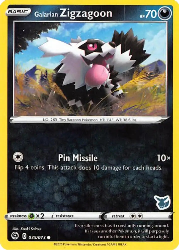Galarian Zigzagoon (035/073) (Eevee Deck) [Battle Academy 2022] - Pokemon Single