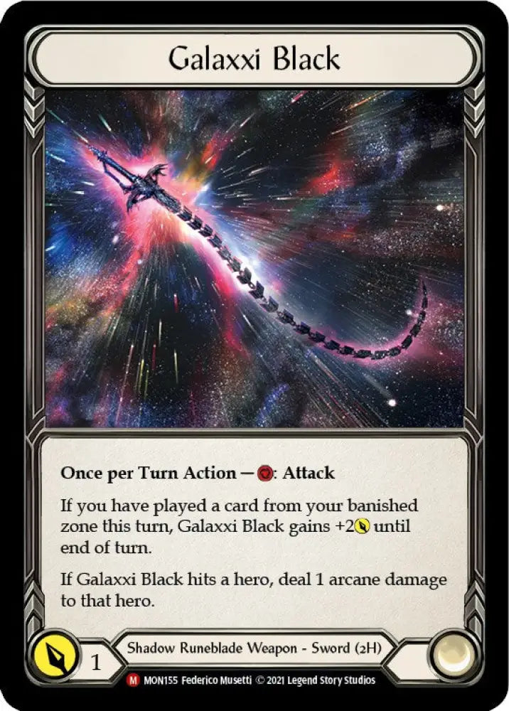 Galaxxi Black (Alternate Art) [Monarch 1st Edition] Cold Foil - Flesh And Blood Single