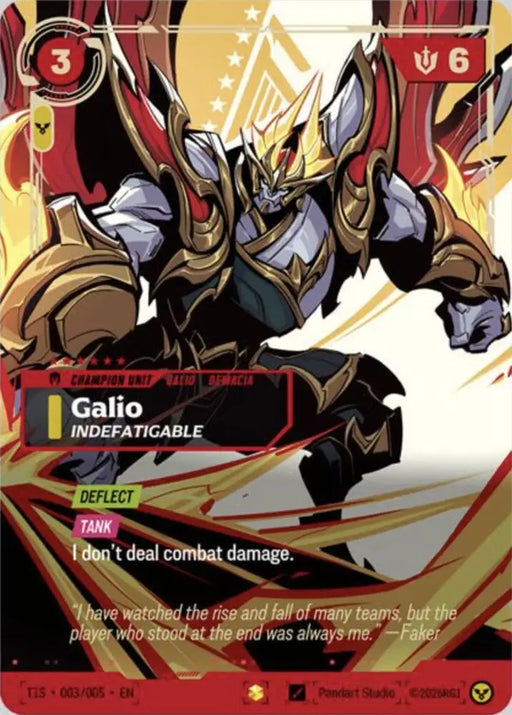 Galio, Indefatigable (T1 Worlds Champion Signature Edition Bundle) (T1S 003/005) [Riftbound Promotional Cards]