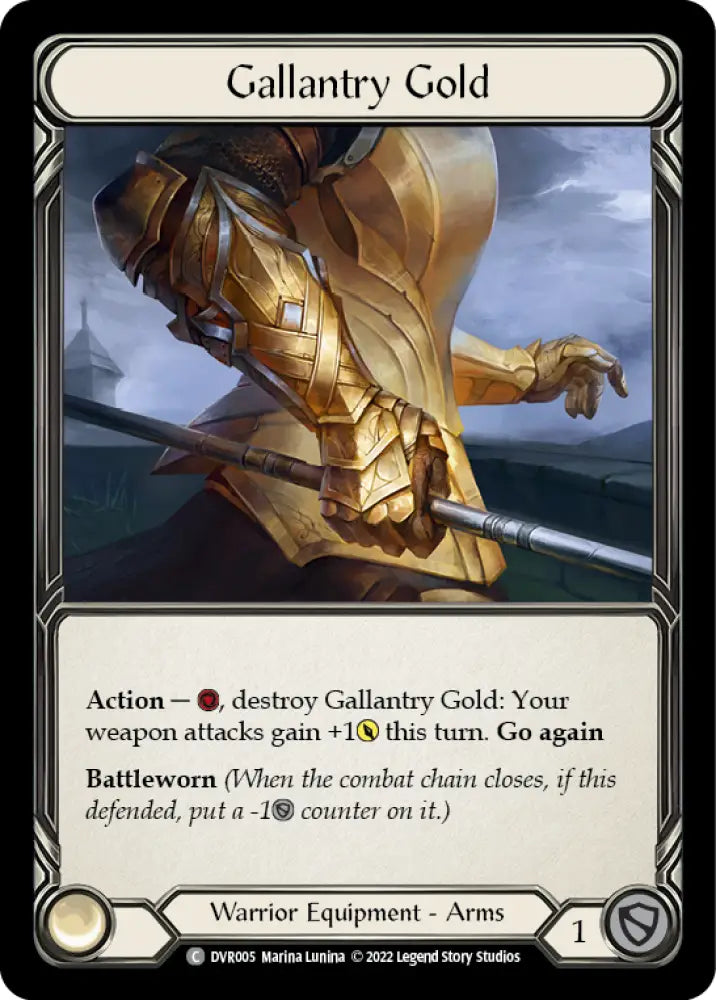 Gallantry Gold [DVR005] (Classic Battles: Rhinar vs Dorinthea) Rainbow Foil - Flesh And Blood Single