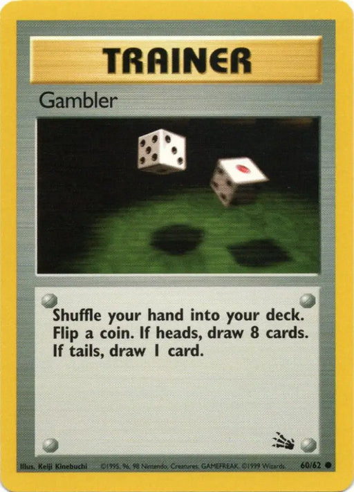 Gambler (60/62) [Fossil Unlimited] - Pokemon Single