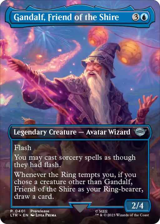 Gandalf Friend of the Shire (Borderless Alternate Art) [The Lord of the Rings: Tales of Middle-Earth] - MTG Single
