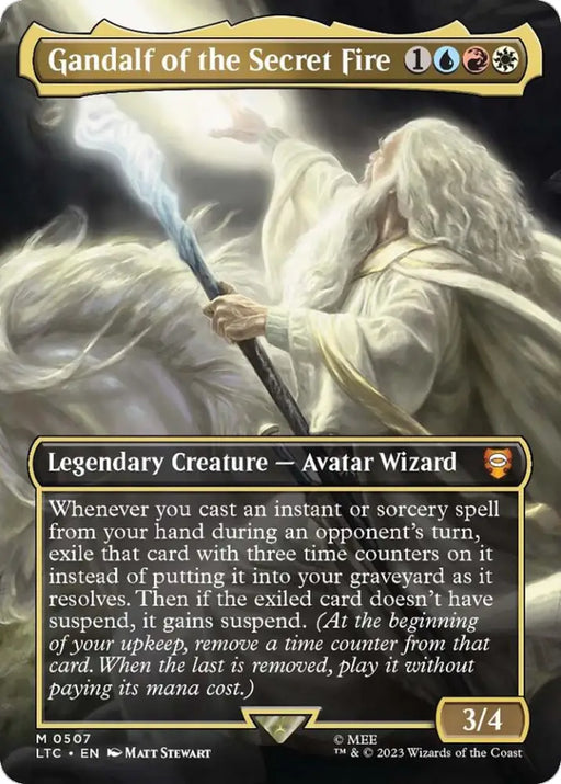 Gandalf of the Secret Fire (Borderless) [The Lord of the Rings: Tales of Middle-Earth Commander] - MTG Single