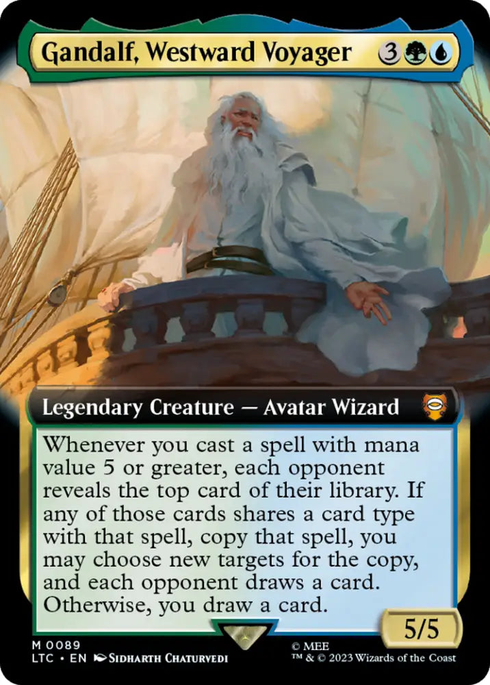 Gandalf Westward Voyager (Extended Art) [The Lord of the Rings: Tales of Middle-Earth Commander] - MTG Single