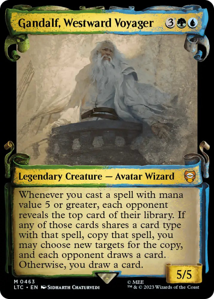 Gandalf Westward Voyager [The Lord of the Rings: Tales of Middle-Earth Commander Showcase Scrolls] - MTG Single