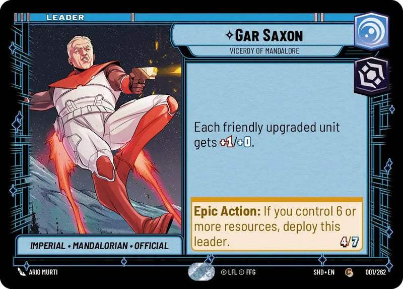 Gar Saxon - Viceroy of Mandalore (001/262) [Shadows of the Galaxy] - Star Wars: Unlimited Single
