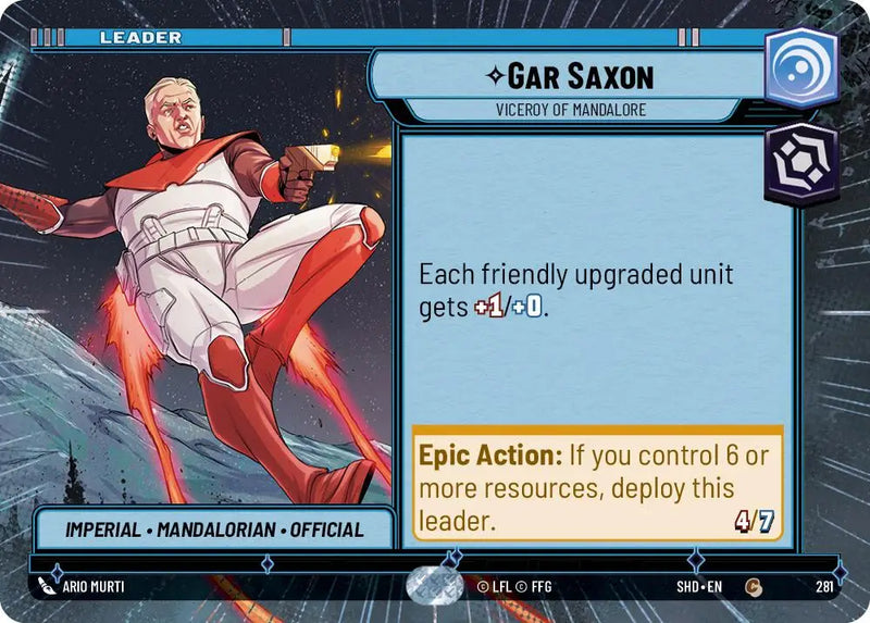 Gar Saxon - Viceroy of Mandalore (Hyperspace) (281) [Shadows of the Galaxy] - Star Wars: Unlimited Single
