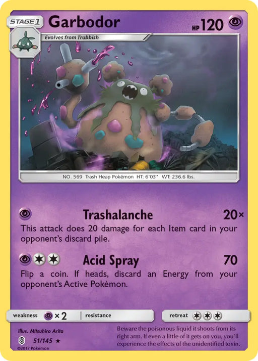 Garbodor (51/145) [Sun & Moon: Guardians Rising] - Pokemon Single