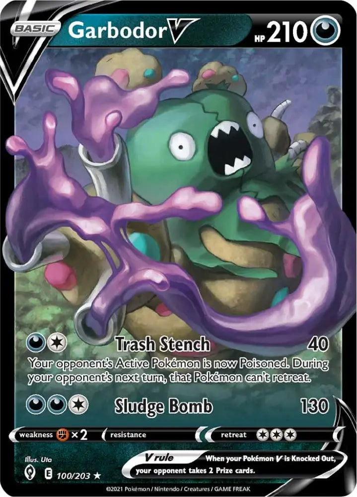 Garbodor V (100/203) [Sword & Shield: Evolving Skies] - Pokemon Single