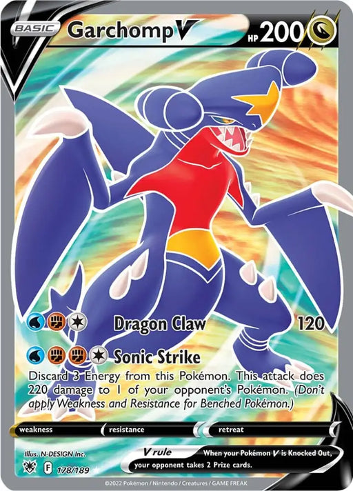 Garchomp V (178/189) [Sword & Shield: Astral Radiance] - Pokemon Single