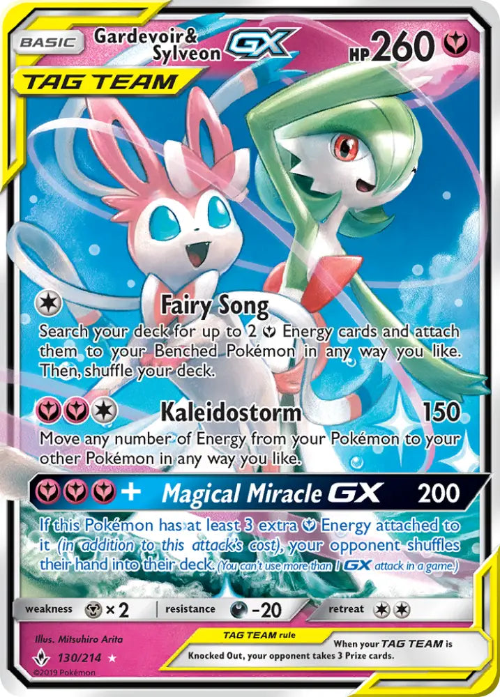 Gardevoir & Sylveon GX (130/214) [Sun & Moon: Unbroken Bonds] - Pokemon Single