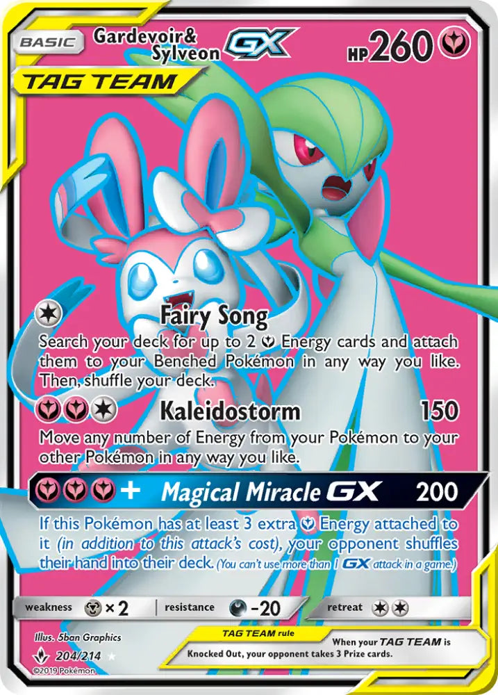Gardevoir & Sylveon GX (204/214) [Sun & Moon: Unbroken Bonds] - Pokemon Single