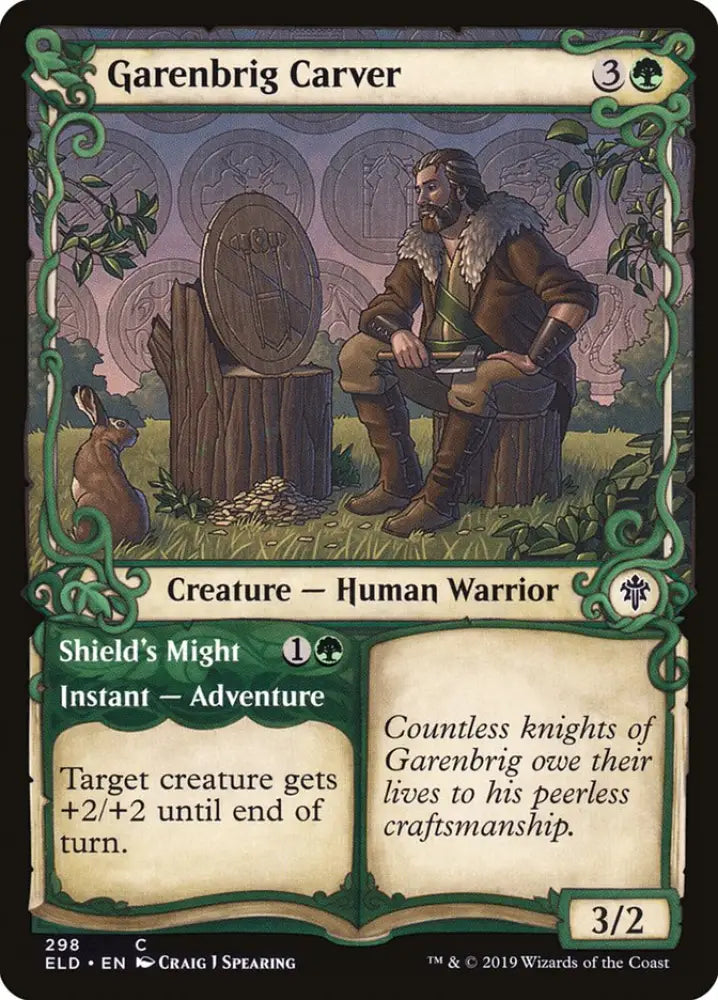 Garenbrig Carver // Shield’s Might (Showcase) [Throne of Eldraine] - MTG Single