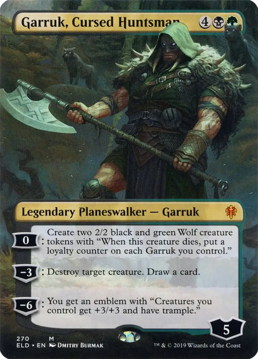 Garruk Cursed Huntsman (Borderless) [Throne of Eldraine] - MTG Single