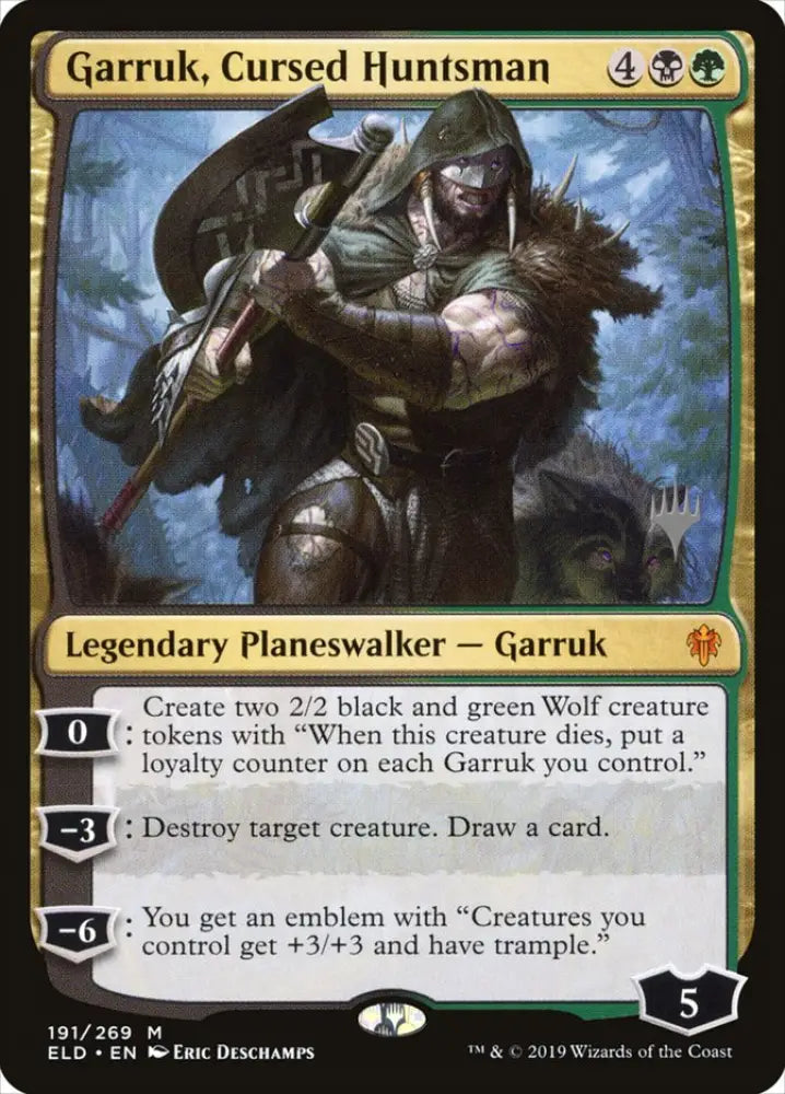 Garruk Cursed Huntsman (Promo Pack) [Throne of Eldraine Promos] - MTG Single