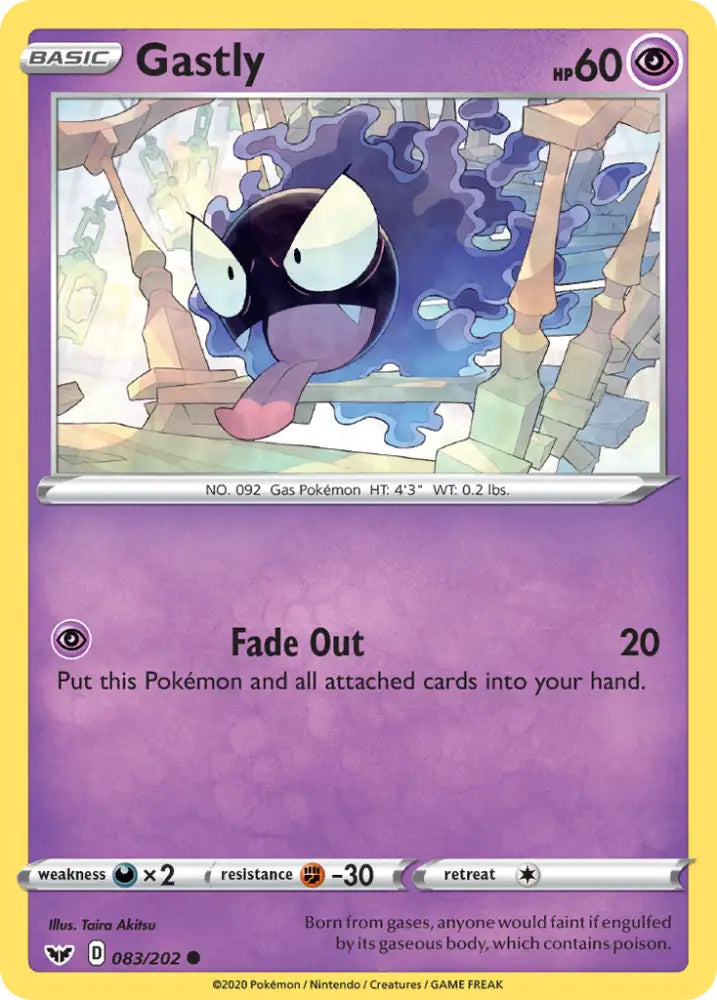 Gastly (083/202) [Sword & Shield: Base Set] - Pokemon Single
