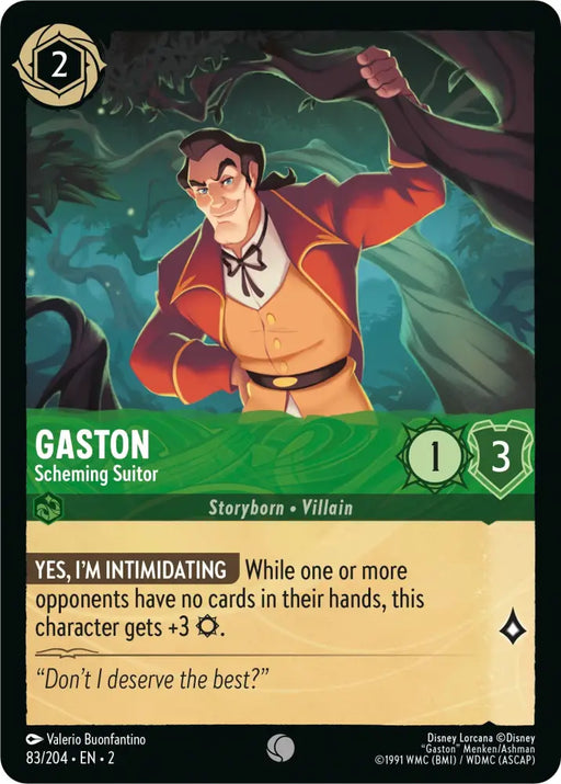 Gaston - Scheming Suitor (83/204) [Rise of the Floodborn] - Lorcana Single