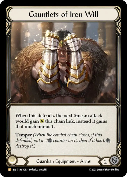 Gauntlets of Iron Will [Heavy Hitters] Rainbow Foil - Flesh And Blood Single