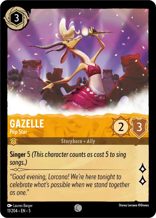 Gazelle - Pop Star (11/204) [Shimmering Skies] - Lorcana Single