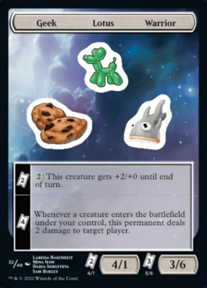 Geek Lotus Warrior [Unfinity Stickers] - MTG Single