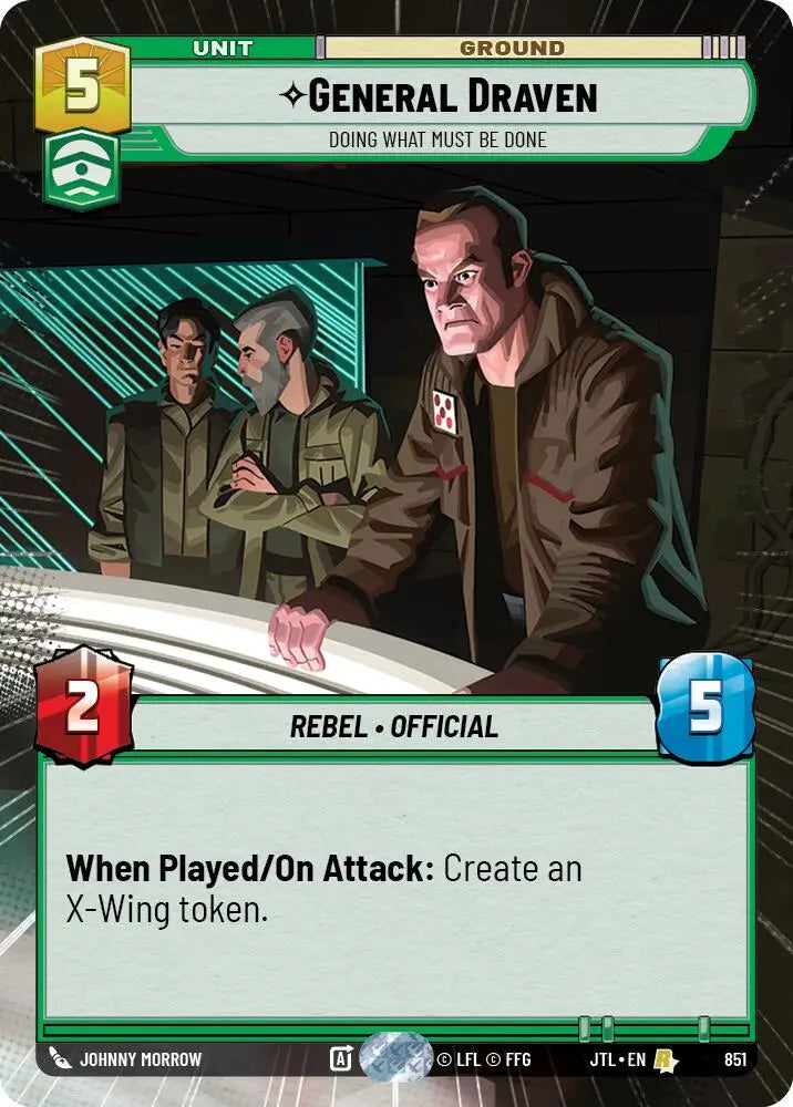 General Draven - Doing What Must Be Done (Hyperspace Foil) (851) [Jump to Lightspeed] - Star Wars: Unlimited Single