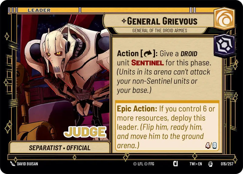 General Grievous - General of the Droid Armies (015/257) [Judge Promos] - Star Wars: Unlimited Single