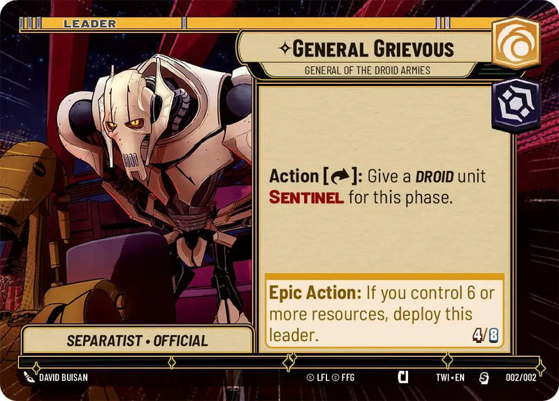 General Grievous - General of the Droid Armies (Hyperspace) (Prerelease Promos) (002/002) [Shadows of the Galaxy