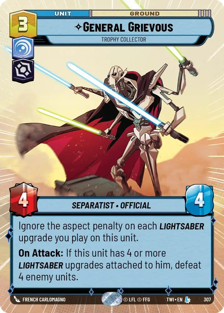 General Grievous - Trophy Collector (Hyperspace) (307) [Twilight of the Republic] - Star Wars: Unlimited Single