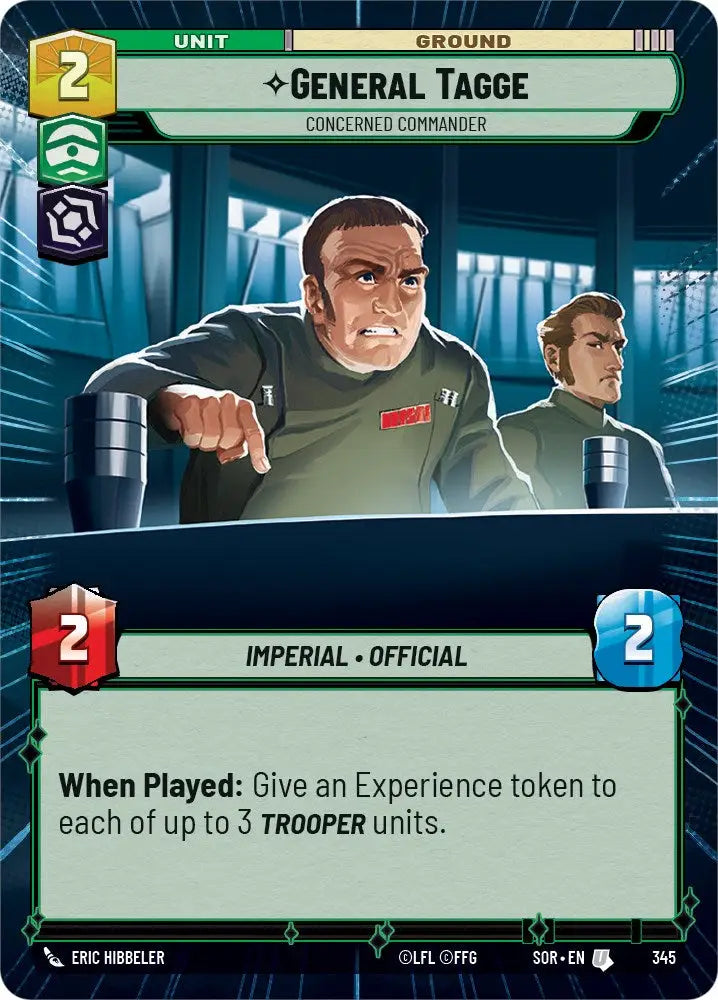 General Tagge - Concerned Commander (Hyperspace) (345) [Spark of Rebellion] - Star Wars: Unlimited Single