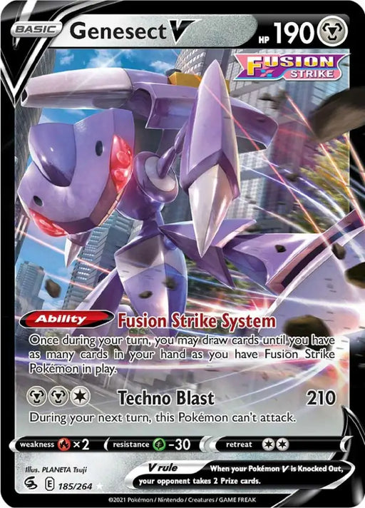 Genesect V (185/264) [Sword & Shield: Fusion Strike] - Pokemon Single