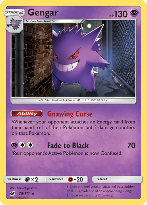 Gengar (38/111) [Sun & Moon: Crimson Invasion] - Pokemon Single