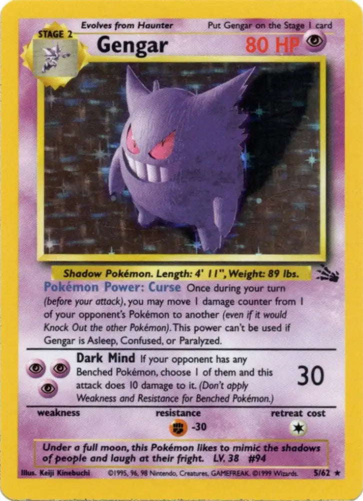 Gengar (5/62) [Fossil Unlimited] — Le Coin du Jeu CA