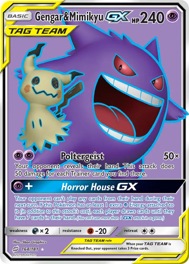 Gengar & Mimikyu GX (164/181) [Sun & Moon: Team Up] - Pokemon Single
