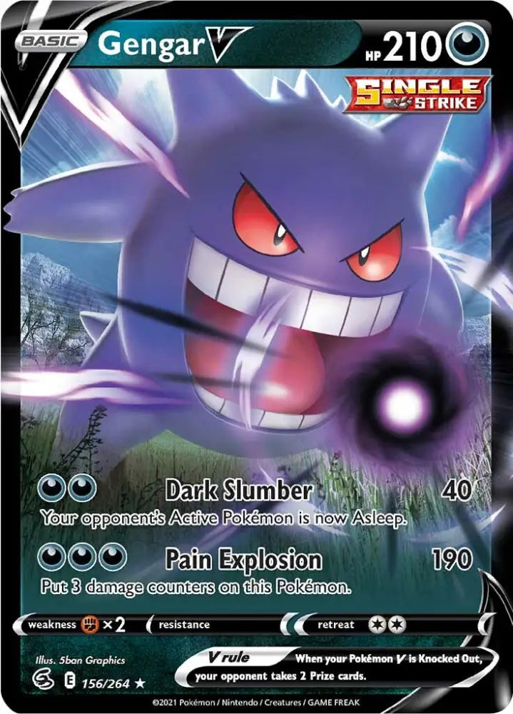 Gengar V (156/264) [Sword & Shield: Fusion Strike] - Pokemon Single