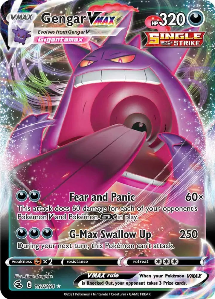 Gengar VMAX (157/264) [Sword & Shield: Fusion Strike] - Pokemon Single