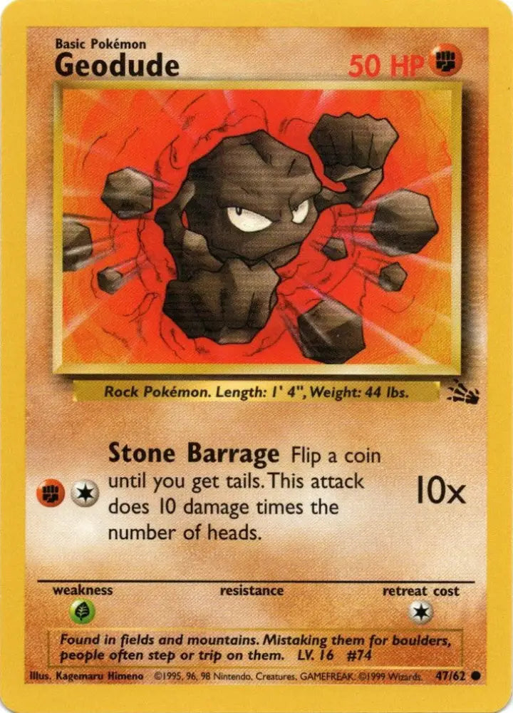 Geodude (47/62) [Fossil Unlimited] - Pokemon Single