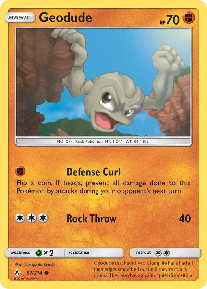 Geodude (87/214) [Sun & Moon: Unbroken Bonds] - Pokemon Single