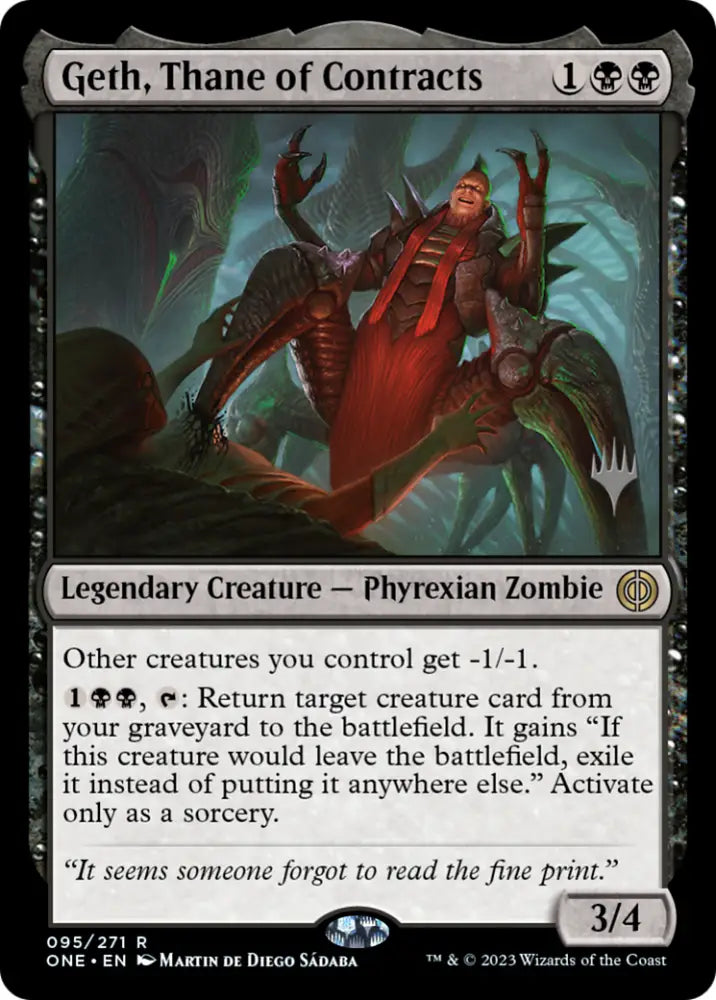 Geth Thane of Contracts (Promo Pack) [Phyrexia: All Will Be One Promos] - MTG Single