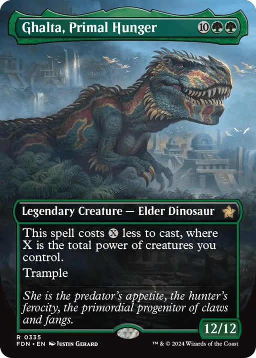 Ghalta Primal Hunger (Borderless) [Foundations] - MTG Single