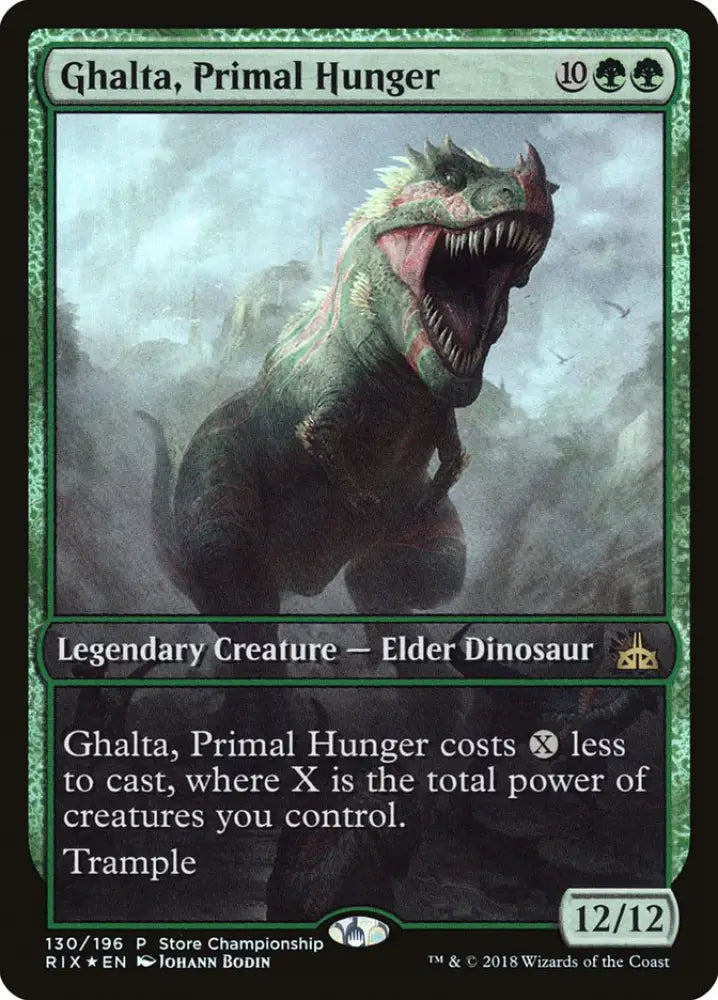 Ghalta Primal Hunger (Store Championship) (Full Art) [Rivals of Ixalan Promos] - MTG Single