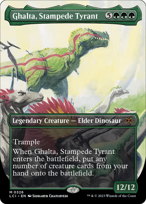 Ghalta Stampede Tyrant (Borderless) [The Lost Caverns of Ixalan] - MTG Single