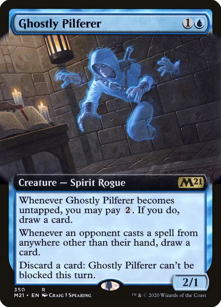Ghostly Pilferer (Extended Art) [Core Set 2021] - MTG Single