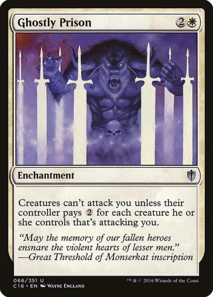 Ghostly Prison [Commander 2016] - MTG Single