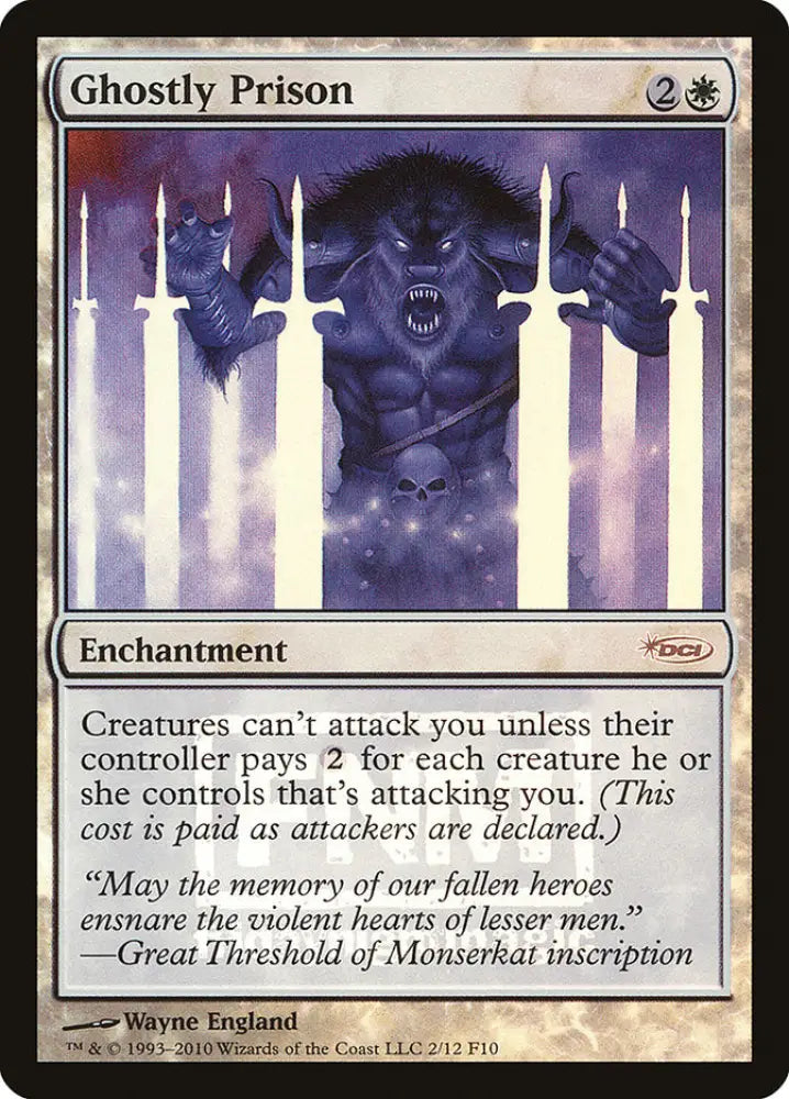 Ghostly Prison [Friday Night Magic 2010] - MTG Single