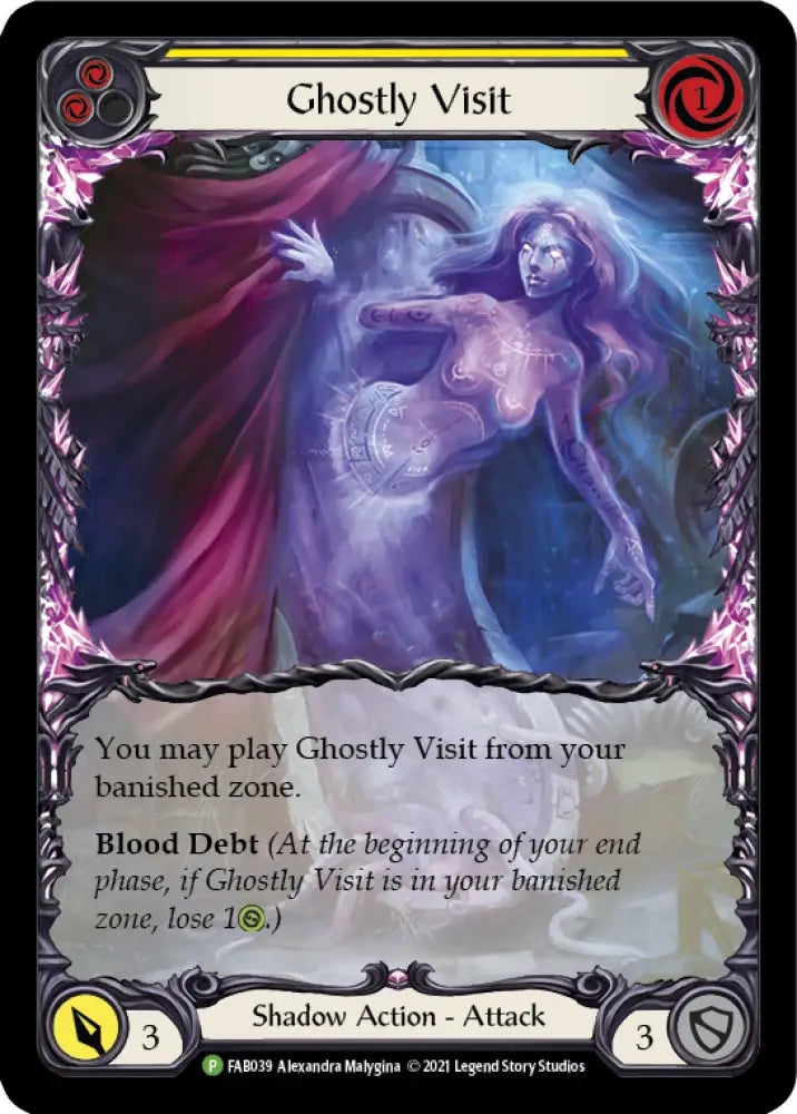 Ghostly Visit (Yellow) [FAB039] (Promo) Rainbow Foil - Flesh And Blood Single