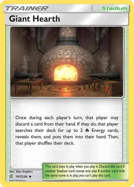 Giant Hearth (197/236) [Sun & Moon: Unified Minds] - Pokemon Single