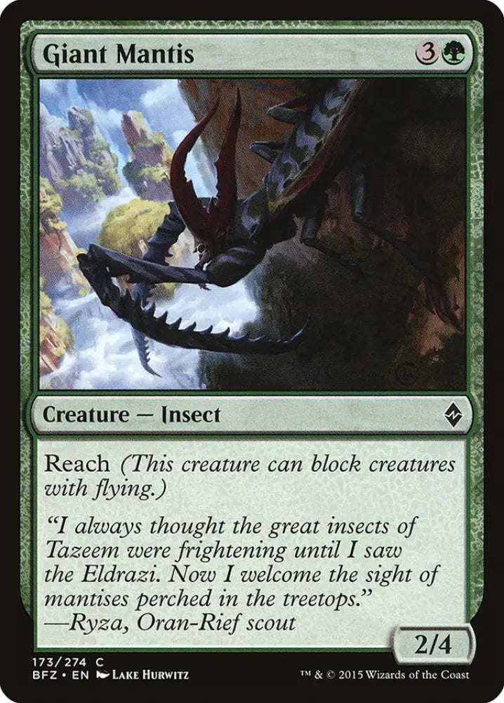 Giant Mantis [Battle for Zendikar] - MTG Single