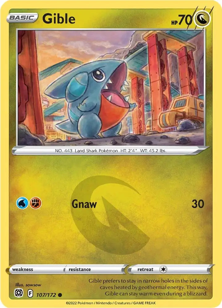 Gible (107/172) [Sword & Shield: Brilliant Stars] - Pokemon Single
