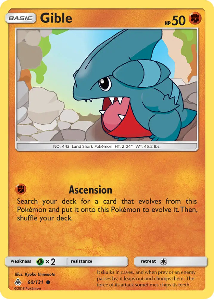 Gible (60/131) [Sun & Moon: Forbidden Light] - Pokemon Single